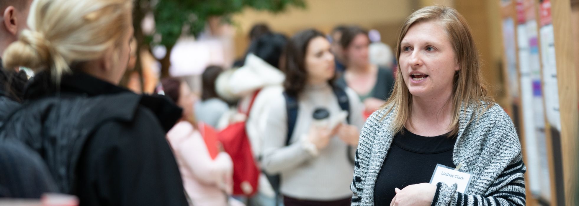 Dr. Lindsay Clark at a research poster session