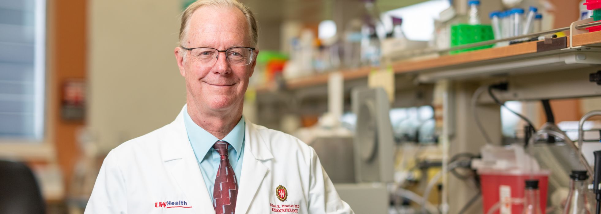 Dr. Allan Brasier in his lab