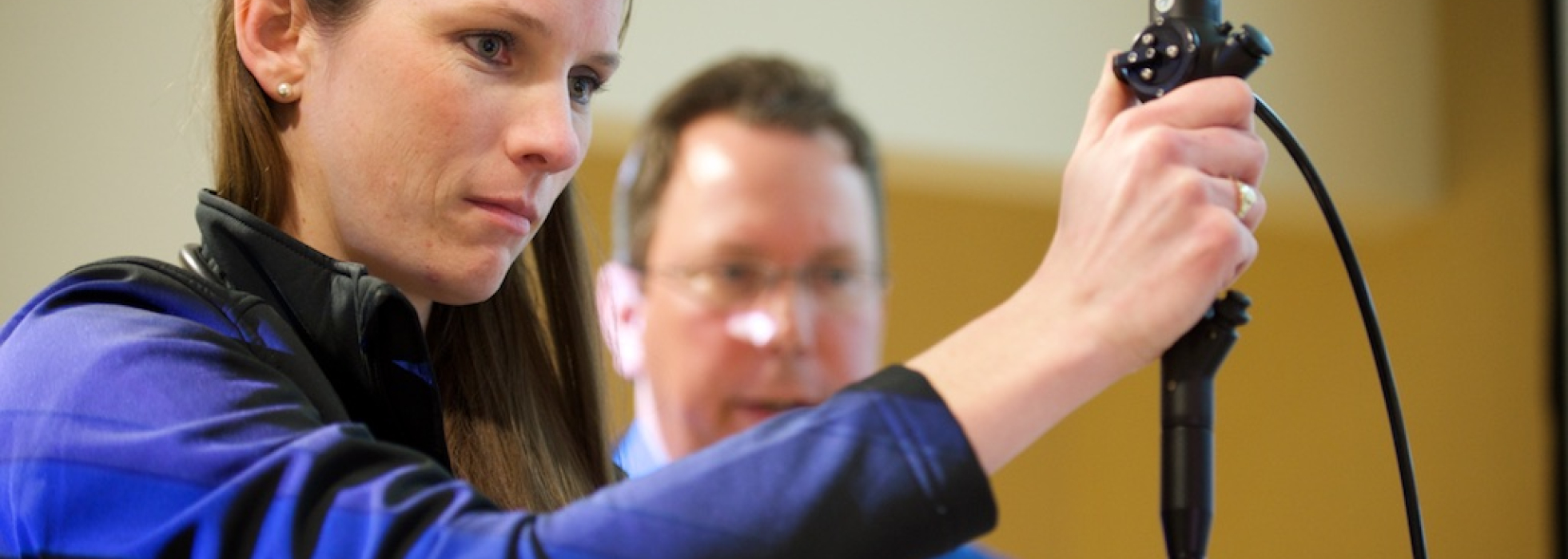 photo of Dr. Scott Ferguson teaching bronchoscopy skills