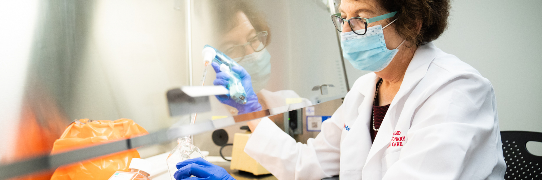 Lynn M. Schnapp, MD, in lab