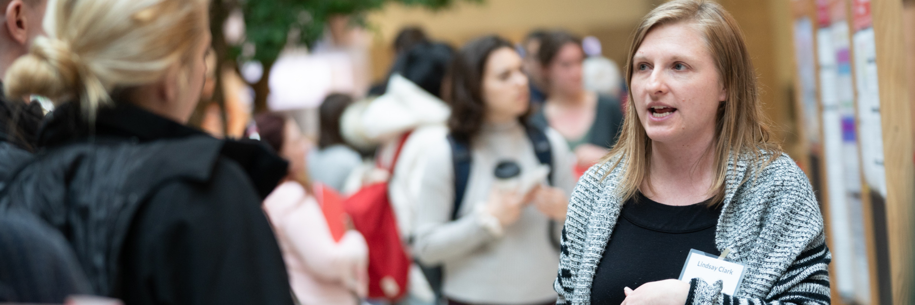Dr. Lindsay Clark at a research poster session