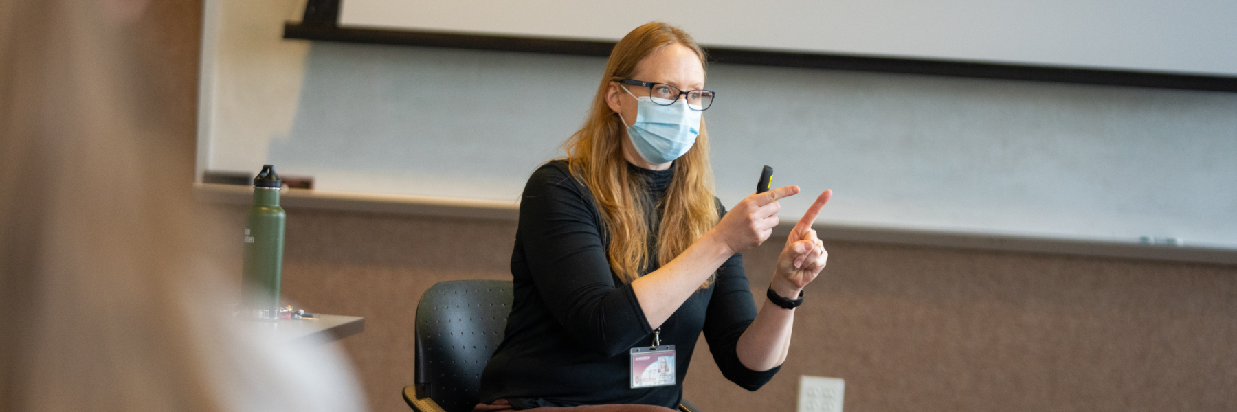 photo of Dr. Amy Zelenski leading resident WeTalk session