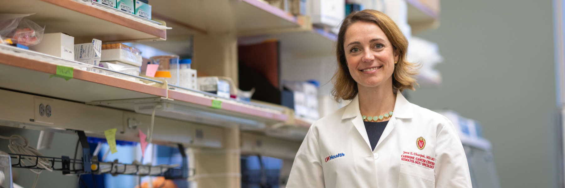 Dr. Jane Churpek in the lab
