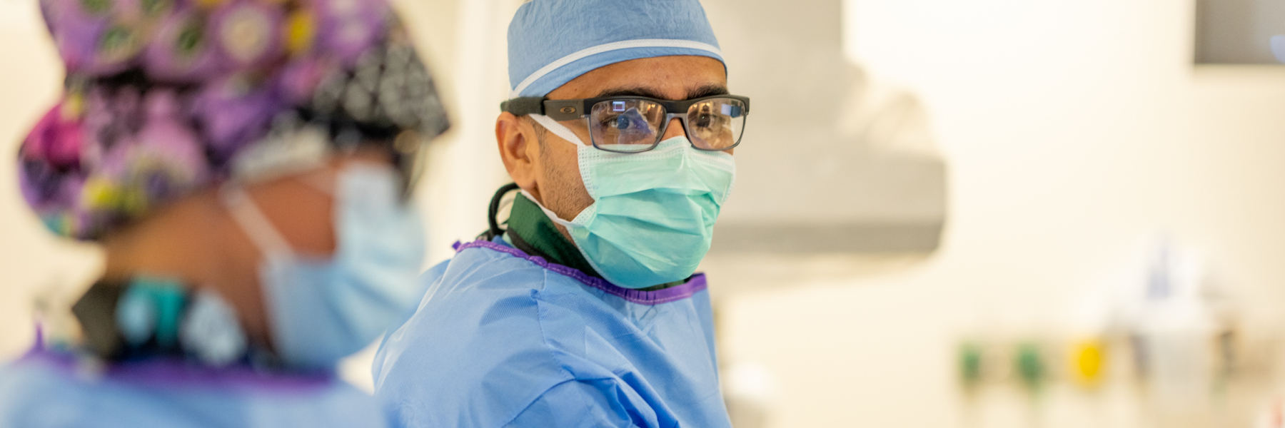 Dr. Farhan Raza in the cath lab