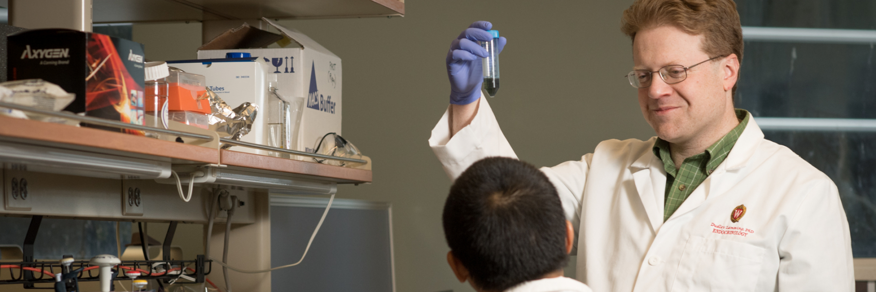 Dr. Dudley Lamming in his lab
