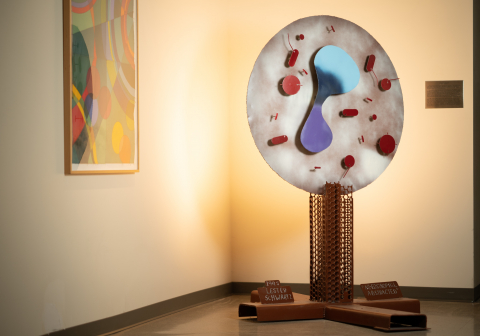 a sculpture of an eosinophil Dr. Busse commissioned in 1995