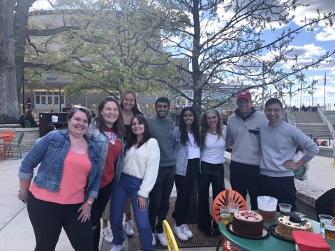 Dr. Lee Eckhardt's lab team at Memorial Union Terrace