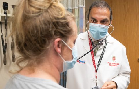 Dr. Sandesh Parajuli in transplant clinic