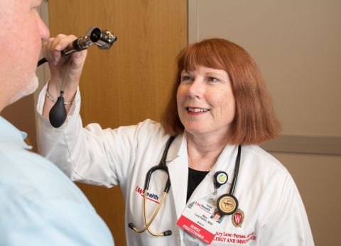 Mary Love-Patten, NP, in the clinic