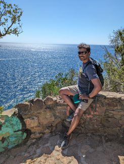 Dr. Gopal Allada on a hike in France.