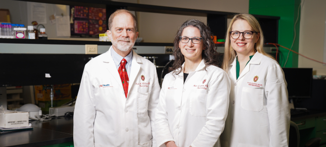 Kevin McKown, MD, professor (CHS) and division chief; Miriam Shelef, MD, PhD, assistant professor; Christie Bartels, MD, MS, associate professor