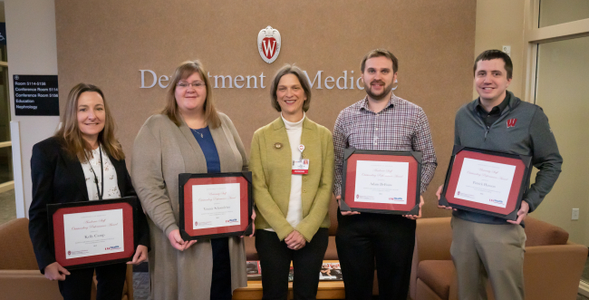 Department of Medicine Academic/University Staff Outstanding Performance Award Winners with Dr. Betsy Trowbridge