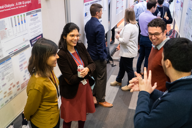 Faculty and learners at the 2020 Research Day poster session