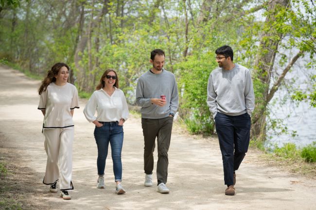 Residents walking and talking