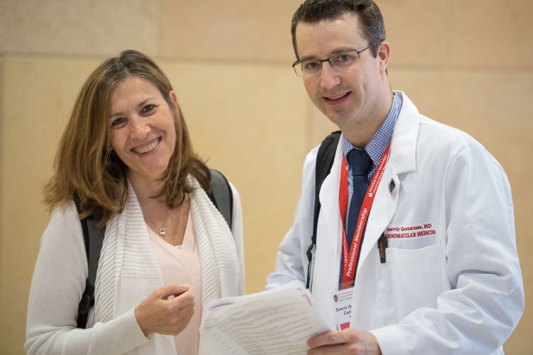 photo of Dr. Claudia Korcarz and cardiovascular medicine trainee