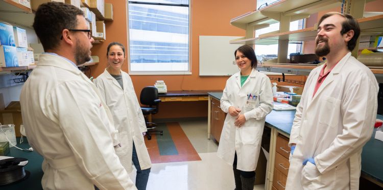 photo of Dr. David Kosoff and research team in the lab
