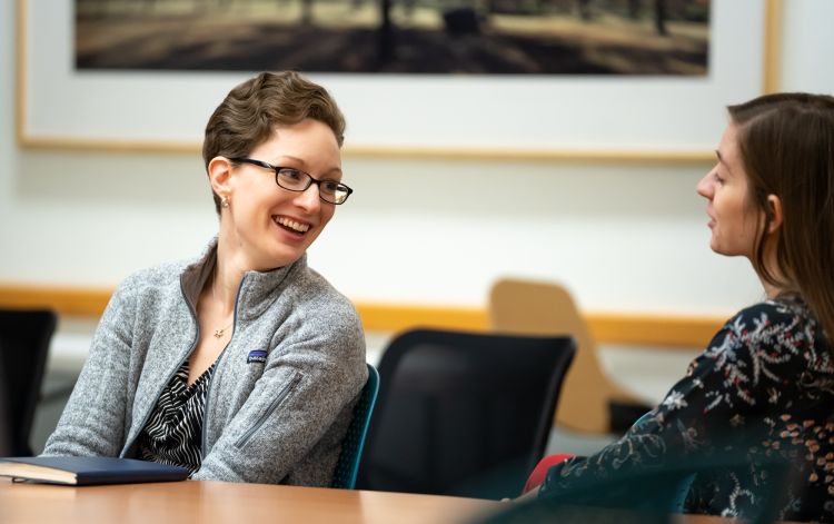 Chief resident Callie Plafkin, MD (on left), is one of 16 Department of Medicine residents who all matched into subspecialty fellowships this year.