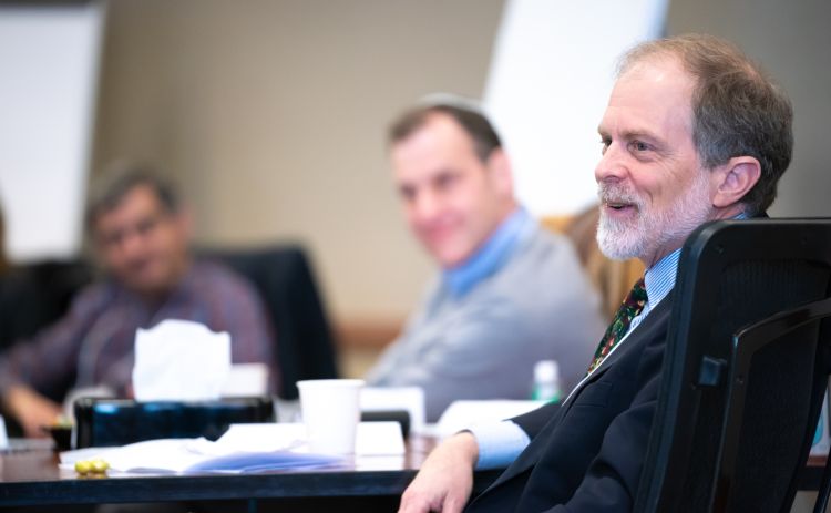 Dr. Kevin McKown (on right) at a Department of Medicine leadership retreat in March 2020. Credit: Clint Thayer/Department of Medicine