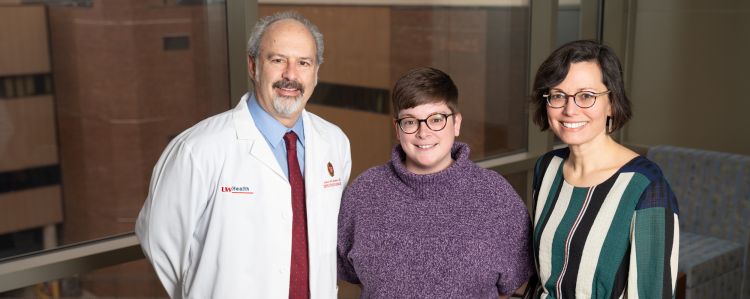 Above, from left: James Sosman, MD; Shannon Ruth-Leigh, MA; and Chris Chapman, MA, are leading local HIV education and outreach efforts through the UW Health HIV/AIDS Comprehensive Care Program.