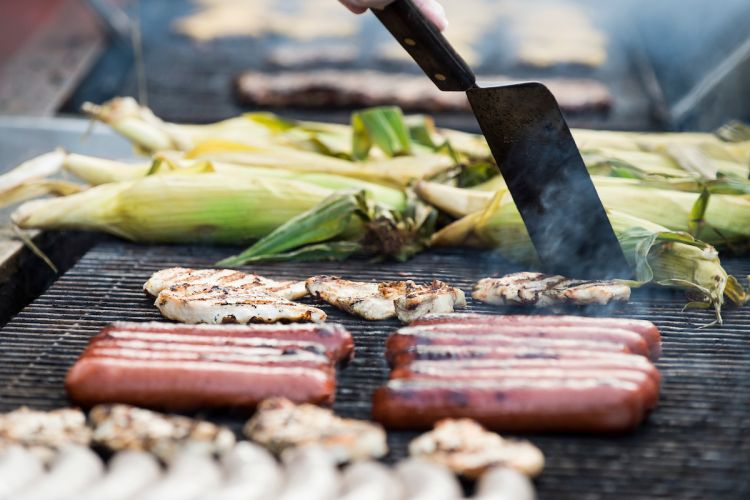 grilled food on bbq