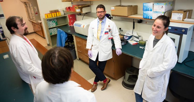 Dr. David Kosoff and team in the lab