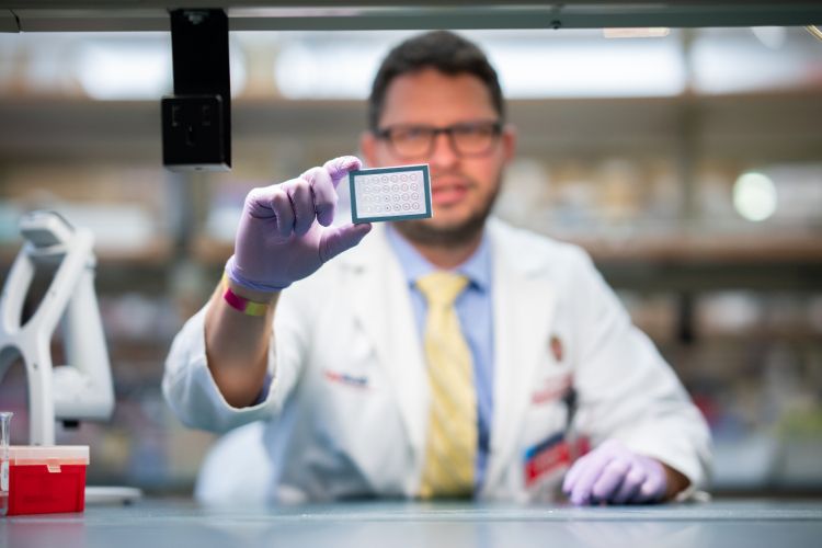 Dr. David Kosoff in the lab