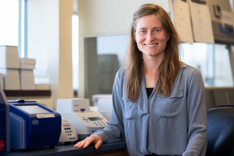 Dr. Heather Machkovech in the lab.