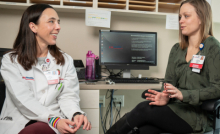 Dr. Erin Fouch mentors a UW internal medicine resident in clinic