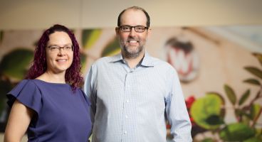 Drs. Siobhan Wilson and James Bigham, pictured at the Health Sciences Learning Center, developed an elective course for medical students on firearms injury prevention.