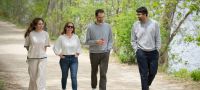 Residents walking and talking