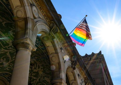 Pride flag at Memorial Union