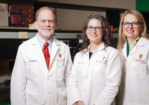 Kevin McKown, MD, professor (CHS) and division chief; Miriam Shelef, MD, PhD, assistant professor; Christie Bartels, MD, MS, associate professor