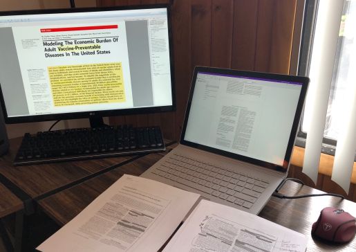 medical student and Shapiro Summer Research Program participant Antonio Medina Huerta’s at-home work space. (Photo by Antonio Medina Huerta)