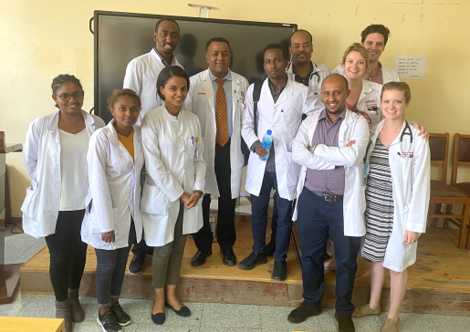 Dr. Dawd Siraj and global health colleagues in Ethiopia