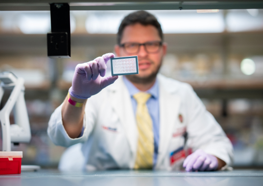 Dr. David Kosoff in the lab