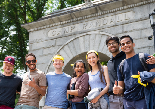 UW Internal Medicine residents by the Camp Randall arch during a scavenger hunt event