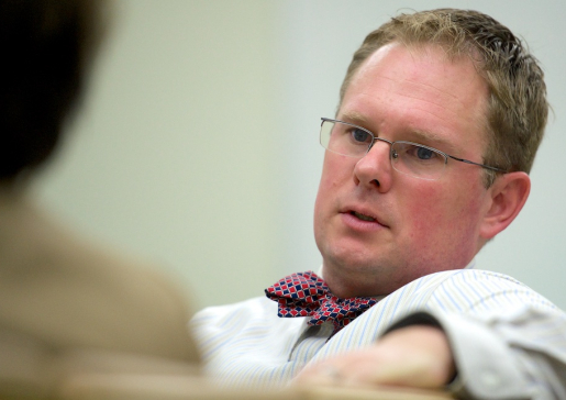 Closeup of Dr. Toby Campbell in conversation