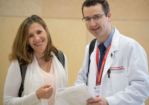 photo of Dr. Claudia Korcarz and cardiovascular medicine trainee