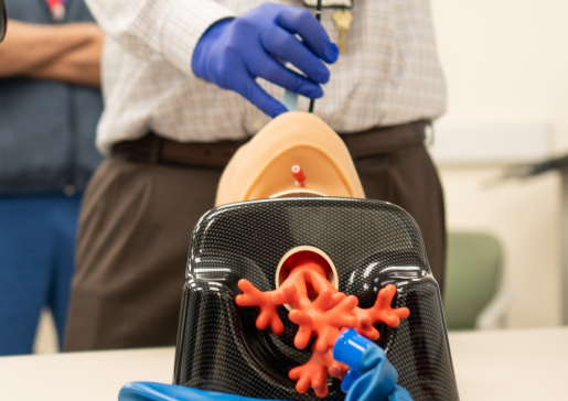 Drs. Scott Ferguson and David Sonetti teach bronchoscopy skills to fellows