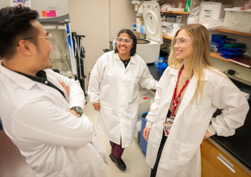 Dr. Carlsson's research team in the lab.