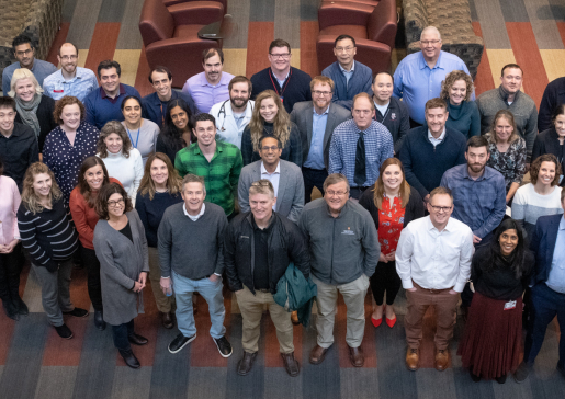 Group photo of Division of Hematology, Medical Oncology and Palliative Care faculty