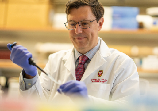 Dr. Matthew Merrins, PhD, in his lab