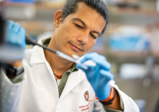 Dr. Galmozzi in his lab