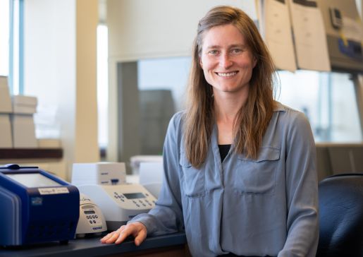 Dr. Heather Machkovech in the lab.