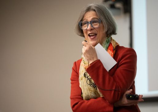 Dr. Trowbridge speaking at a meeting.