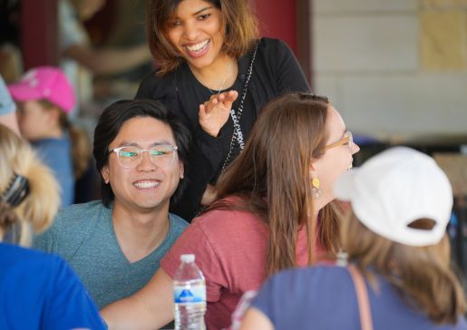 Residents at a summer picnic