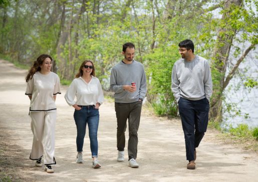 Residents walking and talking