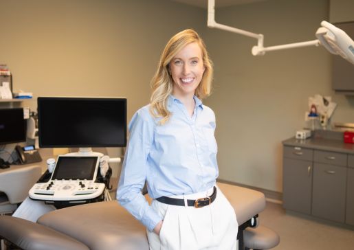 Dr. Megan Lutz in a clinic room