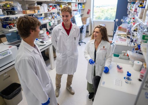 Lee Eckhardt in the lab