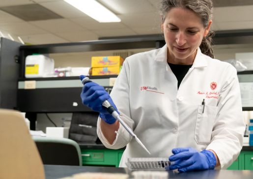Dr. Miriam Shelef in a lab